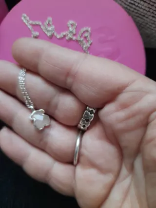 Collar Tous Oso Rosa y Plata