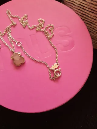 Collar Tous Oso Rosa y Plata
