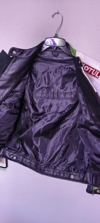 Chaqueta de cuero para moto Movistar Racing vintag