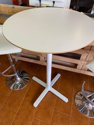 Mesa Alta Redonda Blanca