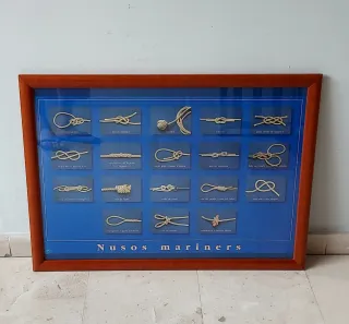 Cuadro Nudos Marineros Cuerda Hecho a Mano