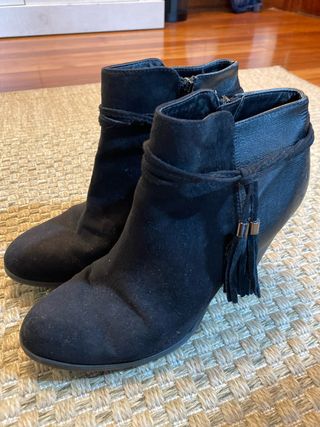 Botines de tacón negros mujer