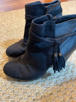Botines de tacón negros mujer