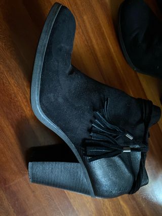 Botines de tacón negros mujer