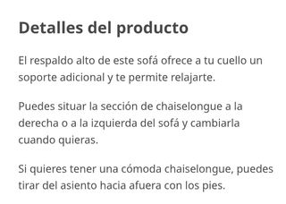 Sofá Chaise Longue tela gris