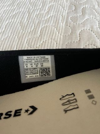 Bailarinas Converse Negras Talla 36.5