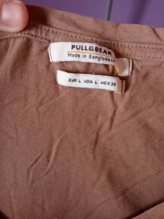 Camiseta Pull&Bear marrón manga corta