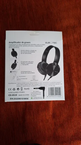 NUEVOS - Auriculares Eurotec CD-HS10 Negro