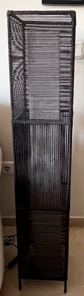 Lámpara de pie moderna tela negra, interior tela