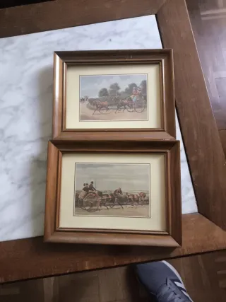 2 Cuadros Antiguos Lámina Carruajes