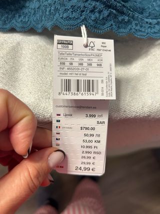 Sujetador lactancia encaje verde azulado