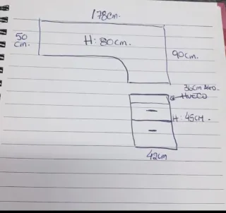 Escritorio esquinero color madera roble