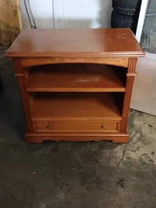 Mesa TV madera con cajones y estantes