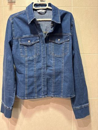 Sobrecamisa vaquera azul talla L cierre corchetes