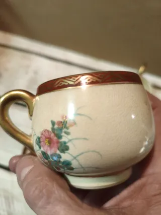 Tazas de porcelana Satsuma antiguas