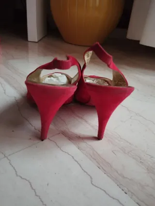 Décolleté slingback Beltrami rosse oro