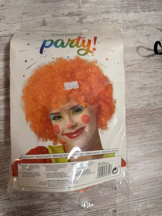Peluca de payaso naranja