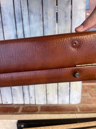 Maletín vintage de cuero marrón