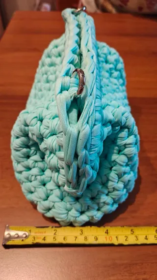 Borsa uncinetto teal