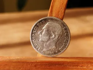 Moneda Plata 50 céntimos 1880 *8*0 Alfonso XII