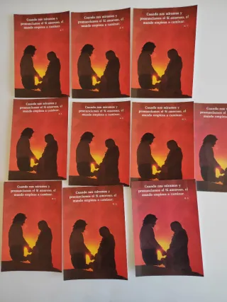 Lote de 10  Postales El mundo empieza a caminar