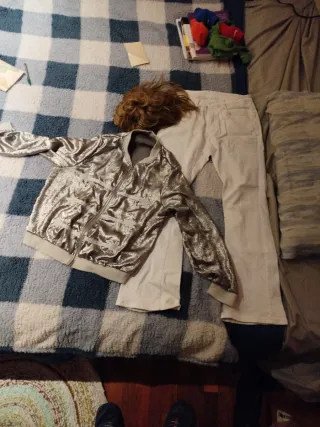 Disfraz Carnaval Bee Gees Plateado/Blanco