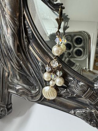 Pendientes vintage perlas y cristales
