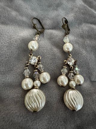 Pendientes vintage perlas y cristales