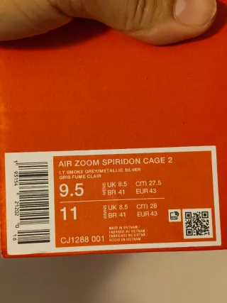 T43 Nike Air Max Spiridon Cage 2 plateadas