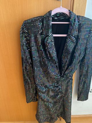 Vestido Zara lentejuelas multicolor