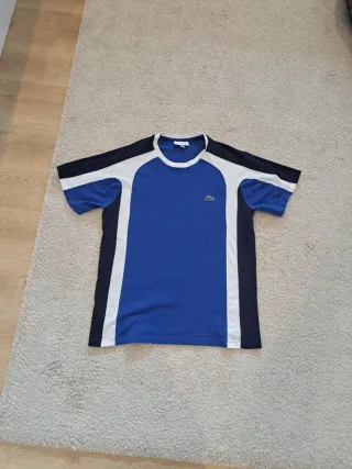 Camiseta Lacoste Hombre Azul y Blanca
