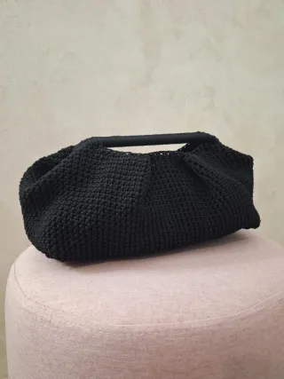 Borsa uncinetto nera