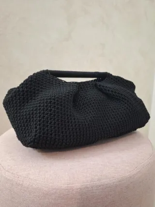 Borsa uncinetto nera