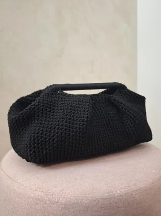 Borsa uncinetto nera