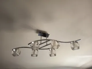 2 Lámparas de techo modernas cristal y metal