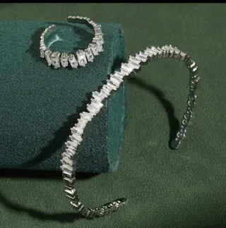 Conjunto Pulsera y Anillo Plateado