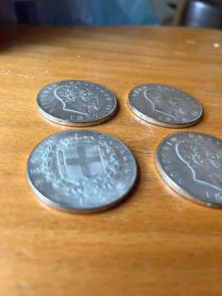 Lotto 4 Scudi 5 Lire Regno d'Italia