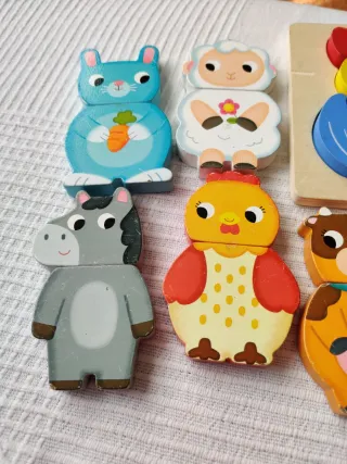 Puzle animales madera bebé, 1,2 años