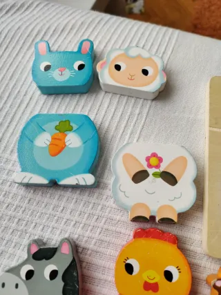 Puzle animales madera bebé, 1,2 años