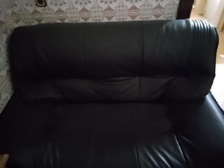 Sofá 2 plazas polipiel negro