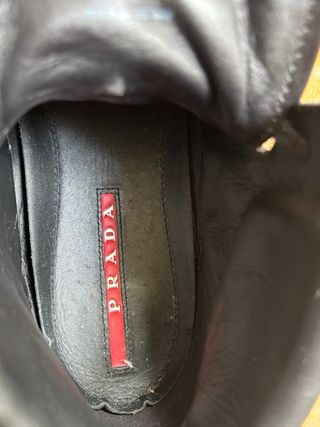 Sneakers alte Prada tessuto tecnico e pelle