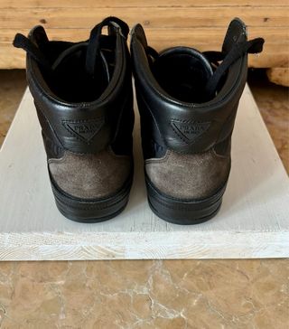 Sneakers alte Prada tessuto tecnico e pelle