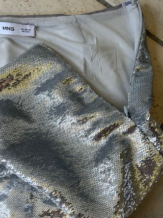 Falda plateada lentejuelas