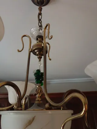 Lámpara clásica bronce y mármol