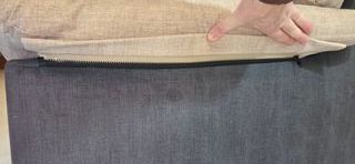 Sofá de tela 2 plazas beige y gris