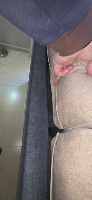 Sofá de tela 2 plazas beige y gris