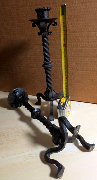 Coppia di candelieri in ferro battuto - XIX Secolo