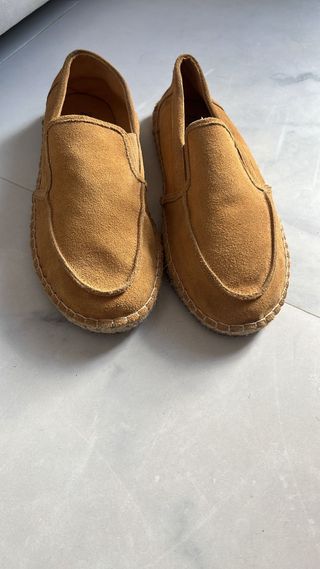 Mocasines Zara Yute Piel Marrón Talla 38