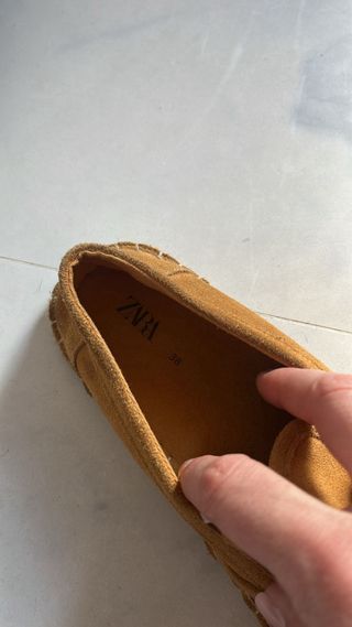 Mocasines Zara Yute Piel Marrón Talla 38