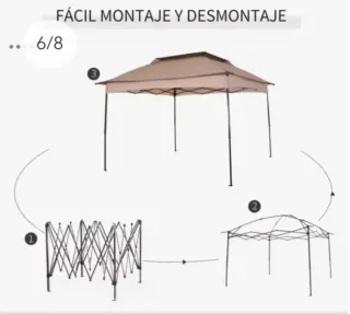 Carpa de jardín color beige y marrón